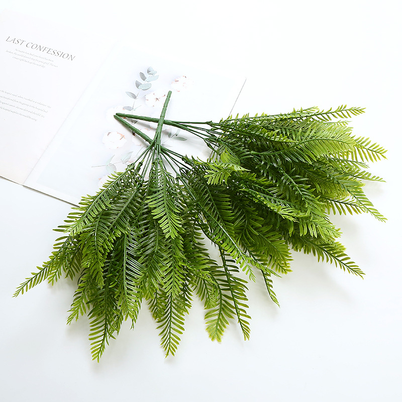 厂家直销义乌假花塑料花绿植盆栽婚庆装饰蕨类仿真植物波斯排草
