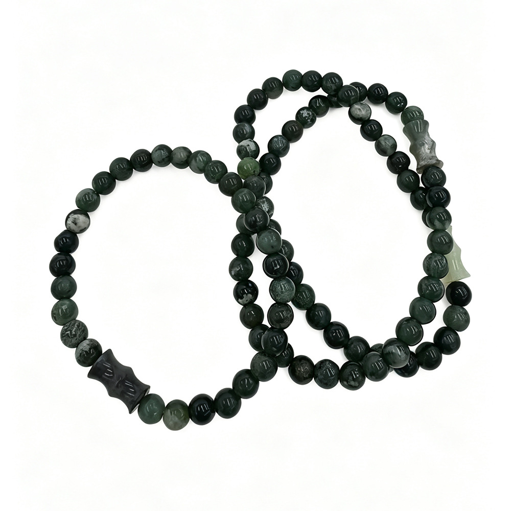 6mm small round bead natural Xiuyan jade 501 material black jade bracelet, niche jade bracelet, couple bracelet, gift live stream Item Picture