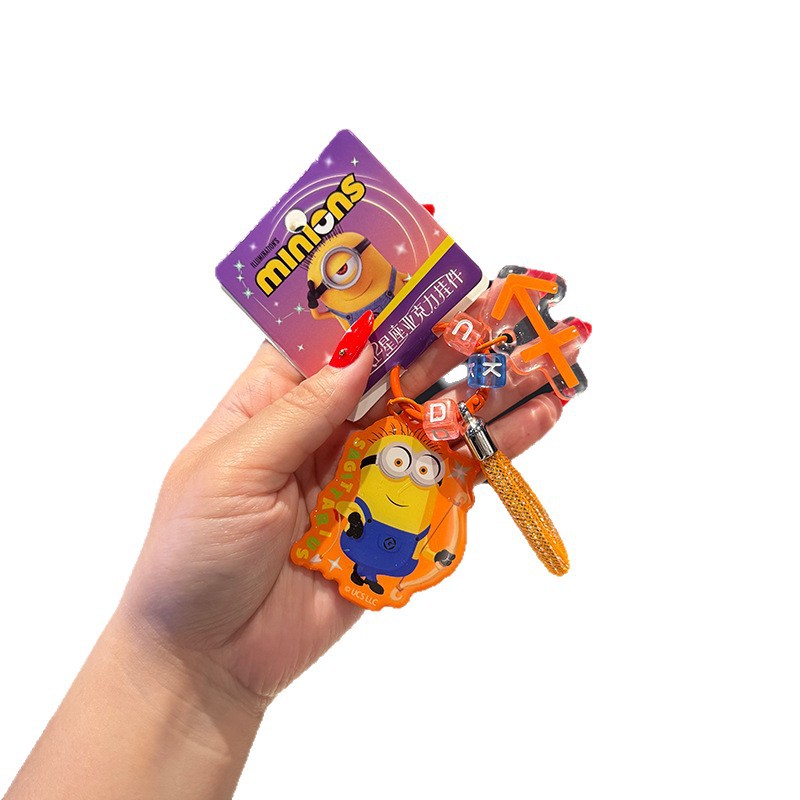 Fuqilai genuine Minions acrylic zodiac keychains, cute student backpack pendants wholesale and consignment Item Picture