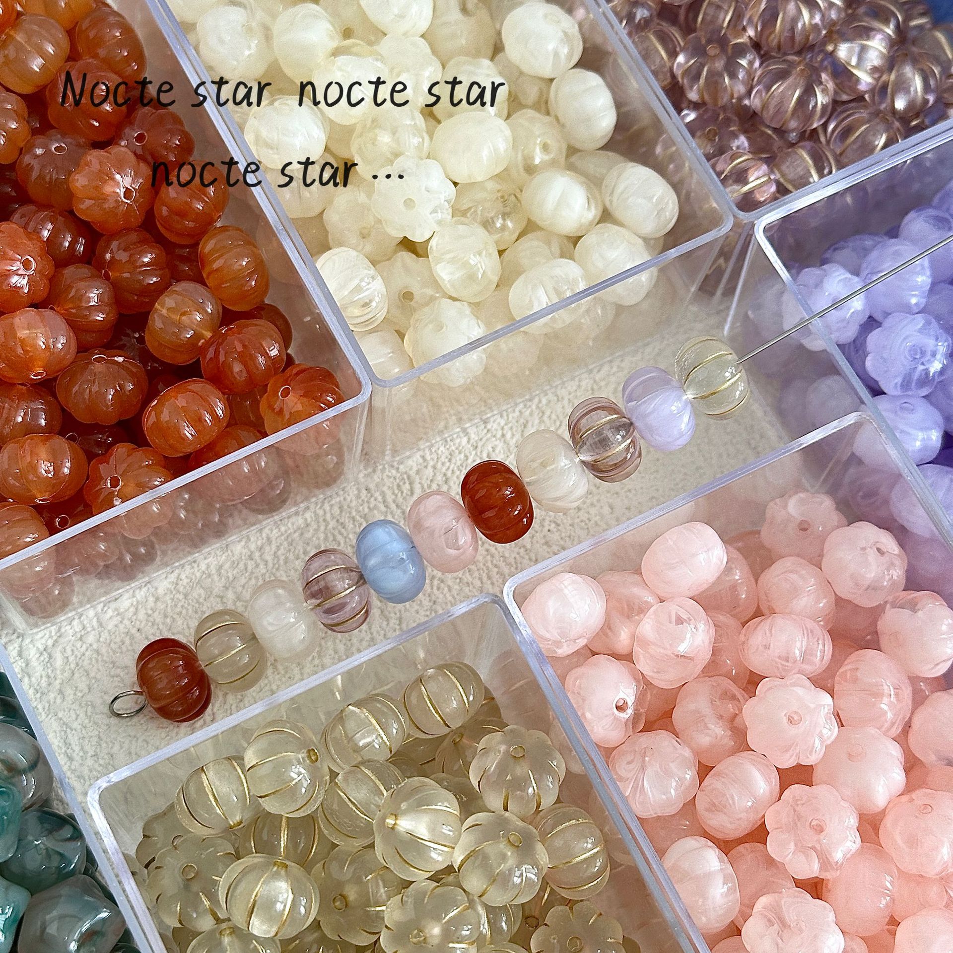 国风树脂可爱南瓜 diy饰品配件中孔手作串珠手机链耳饰散珠材料