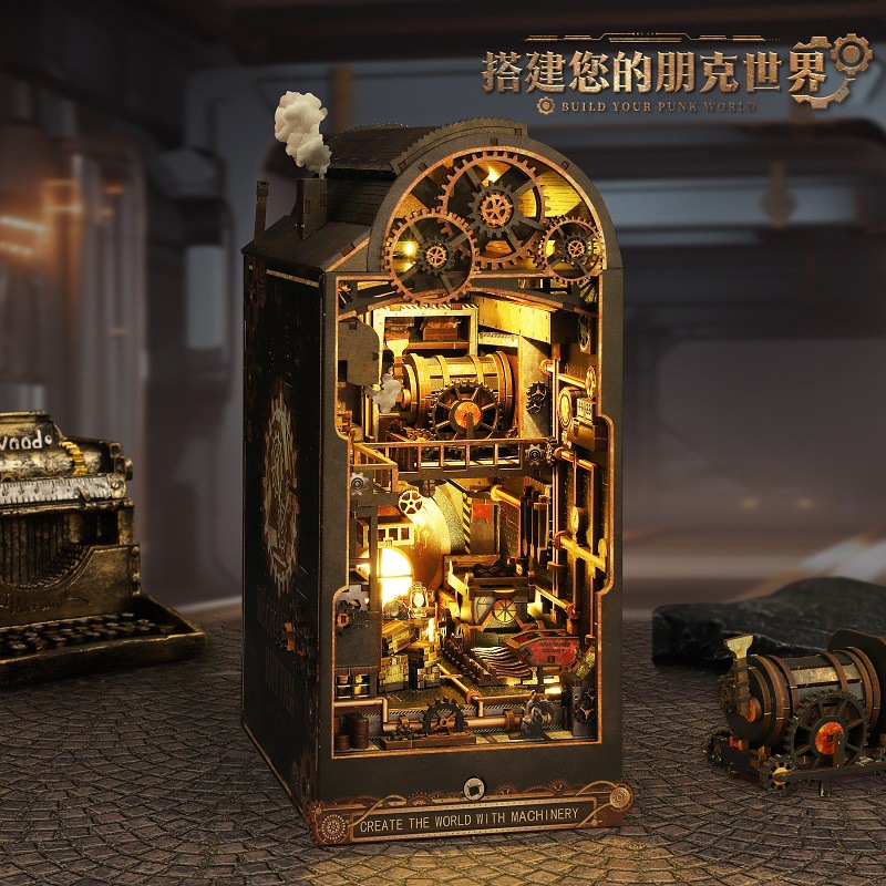 Jiate DIY bookstand, mechanical Rhythm diy Bookstand, Assembly bookstand, diy House 3D Bookstand, handcrafted model book details Picture