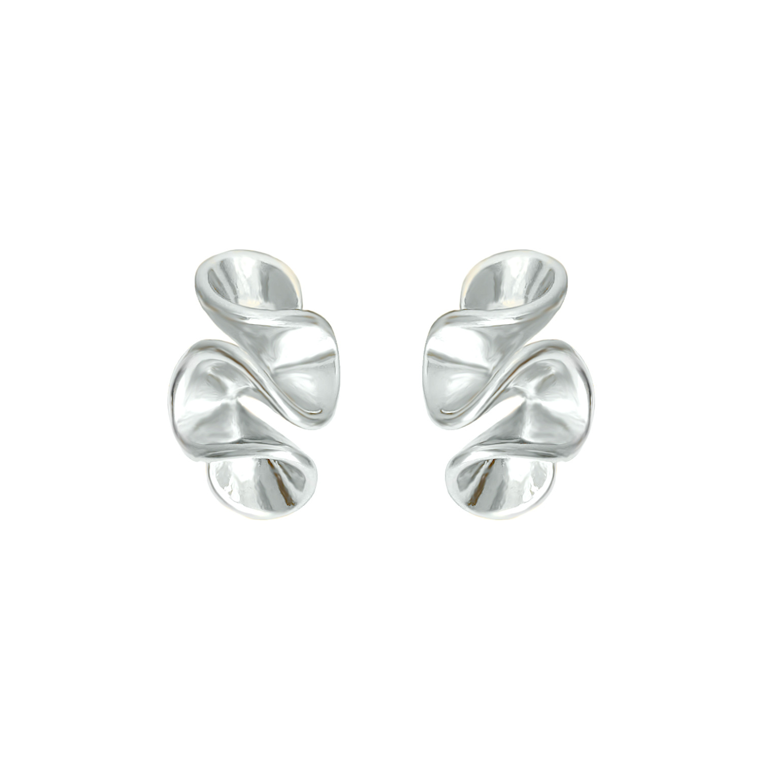 Japonés y coreano nicho plata brillante crema floral geométrico orejeras sin orejeras agujero de silicona para mujeres sin dolor orejeras de una sola pieza multi Item Picture