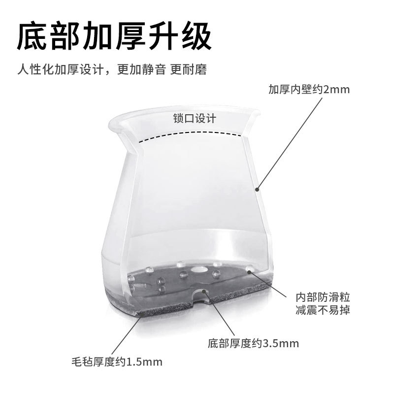 Silent and wear-resistant table and chair leg covers, stool and sofa table leg covers, furniture thickened felt protective pads, chair protective covers details Picture