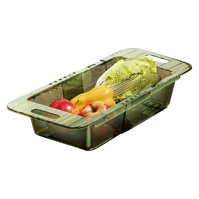 Kitchen telescopic draining rack, washing basin, draining basket, household plastic sink, water filter basket, sink, vegetable basket, storage rack Item Picture