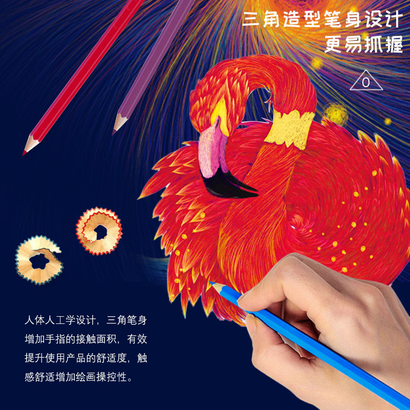 Wholesale of pencils, double-headed colored rod pencils, laser engraving pencils, HB triangular rod pencils, student writing and drawing Specification image