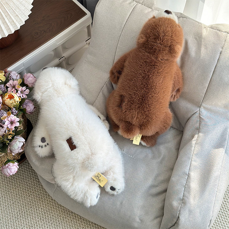 Cross-border simulation polar bear plush toys, sleeping long throw pillows, sofa cushions, 80cm single-cut machine dolls wholesale Application Scenario
