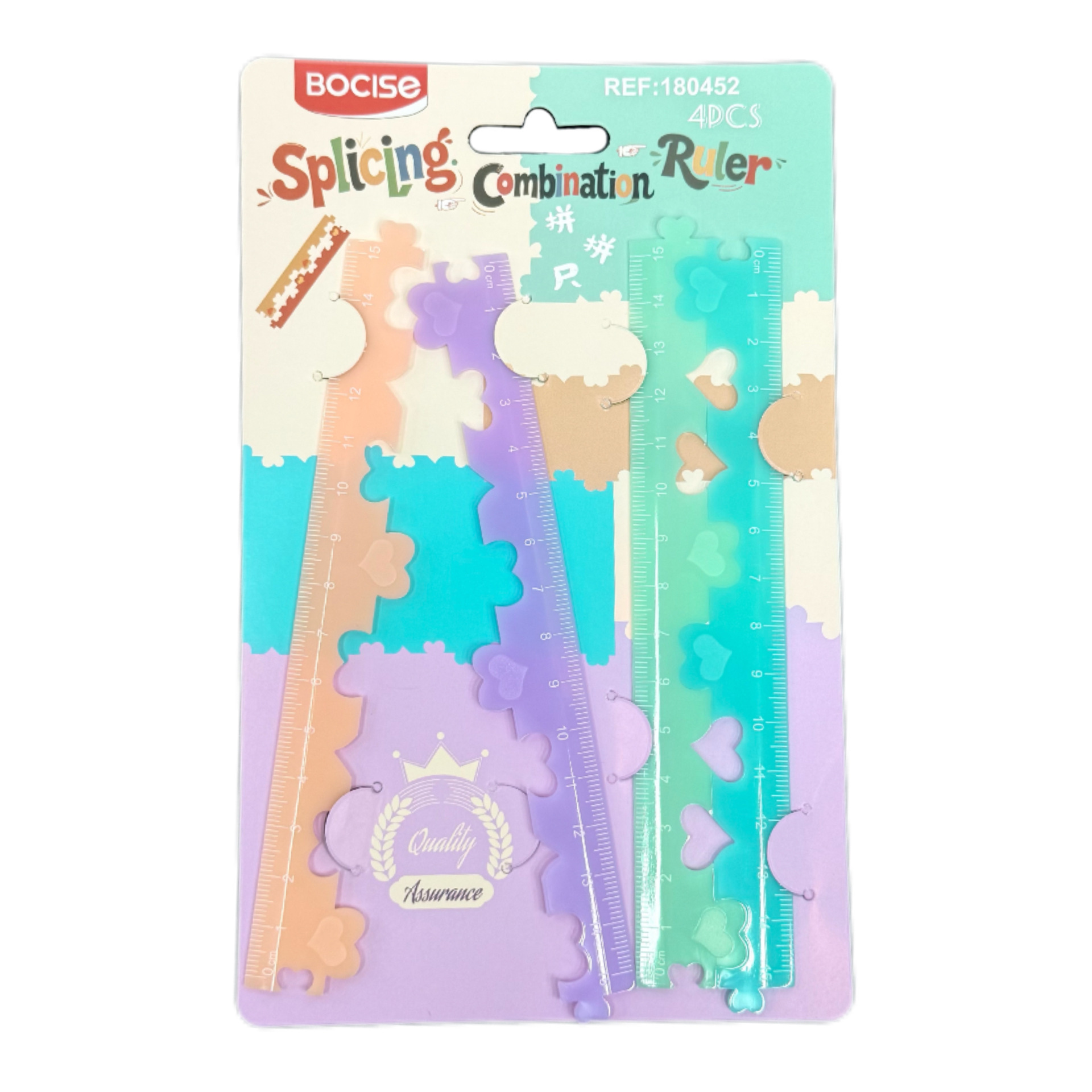Student drawing 15cm ruler, fun building ruler, 30cm ruler in stock, EMO, LOGO printable, Yingcai stationery Specification image