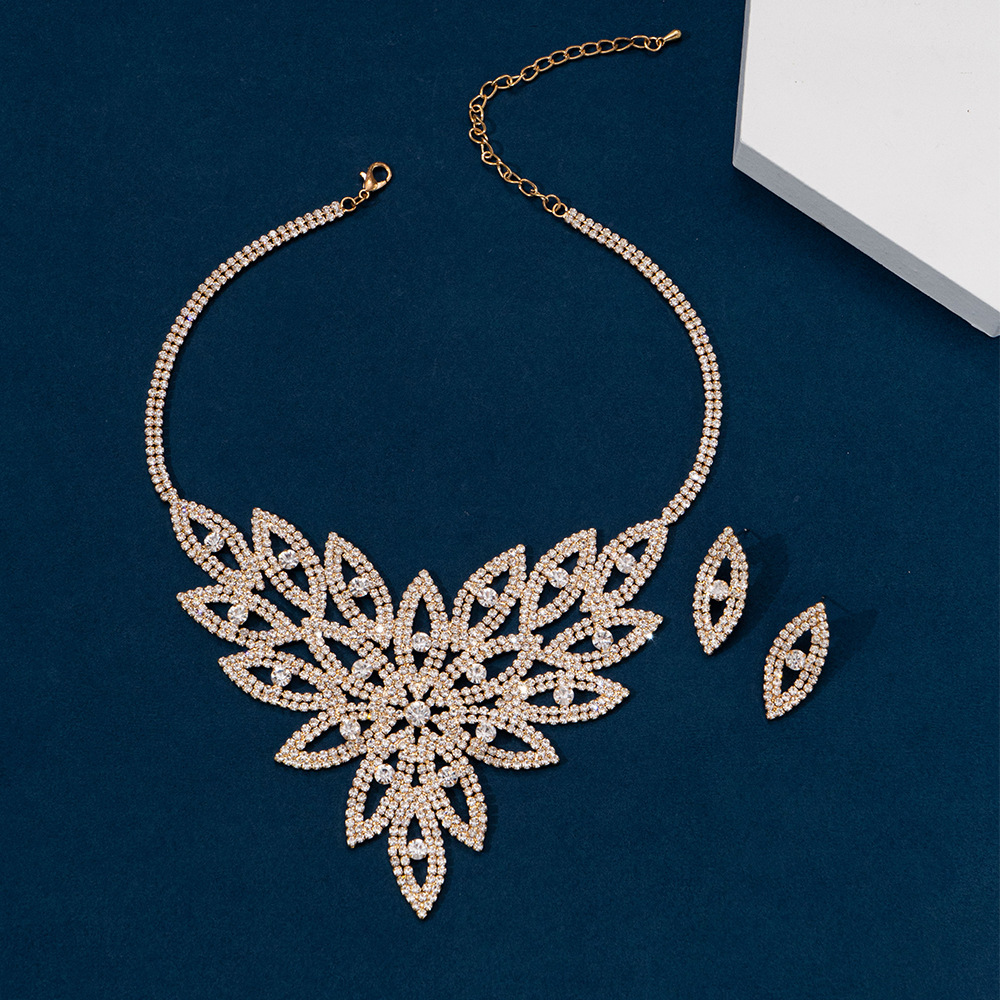 锆石套链/铜两件套/水晶锆石瓜链套链。/头饰/莫桑石戒指产品图