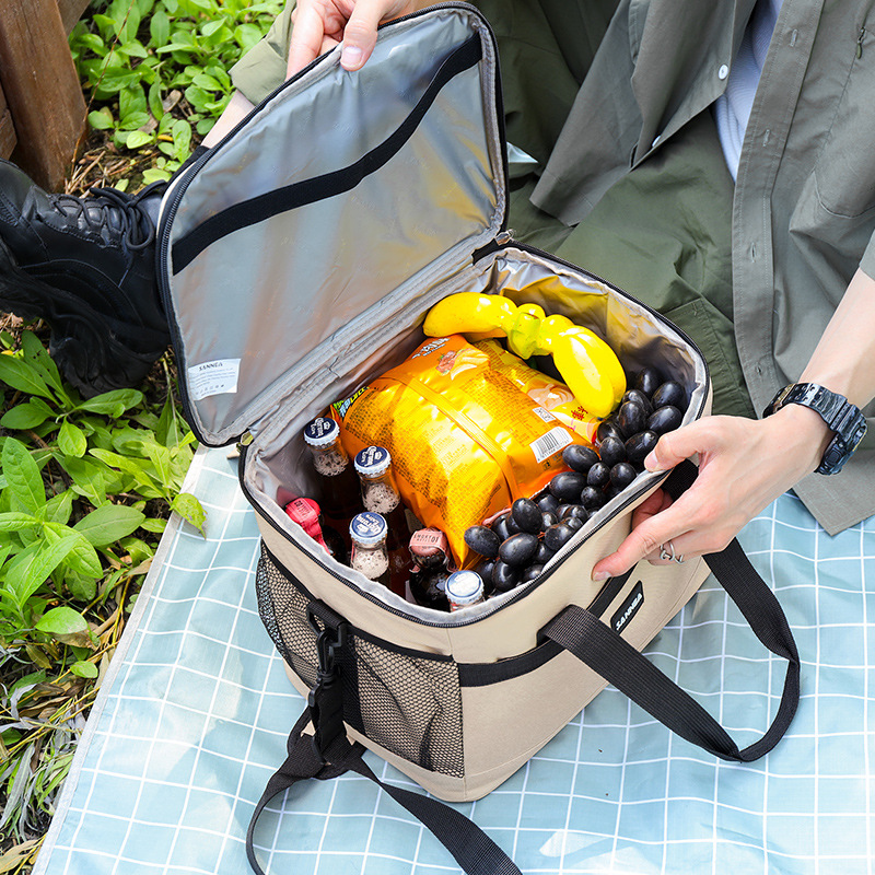 SANNE Cross-border Oxford cloth lunch box bags, hand-purified color takeout bags, outdoor picnic insulated and fresh-keeping bento ice packs Item Picture