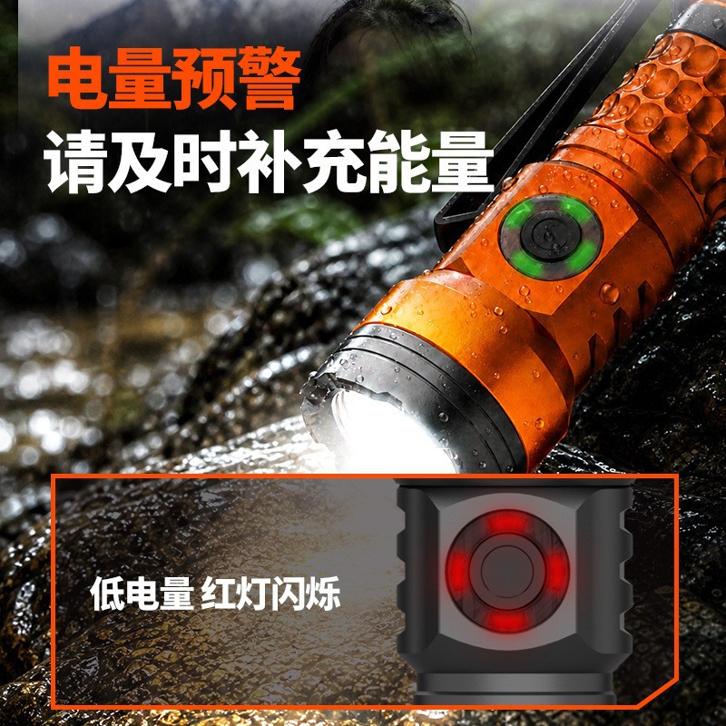 Cross-border 2026 New high-intensity long-range flashlight, three-core LED high-brightness outdoor clip magnetic attraction work light flashlight details Picture