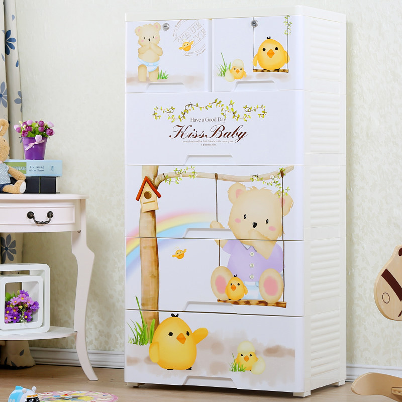 Baby wardrobe, children's storage cabinet, extra-large, widened and thickened, baby clothes storage cabinet, plastic household simple wardrobe