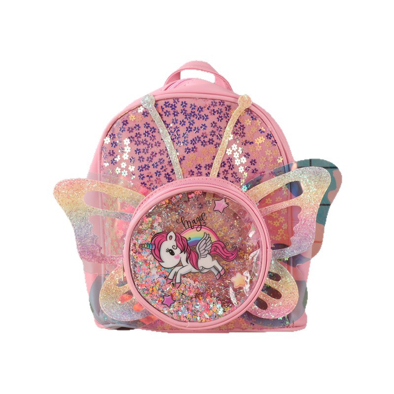 pu leather Little Princess backpack for children and babies, lightweight schoolbag, casual and versatile, trendy 2025 new style Item Picture