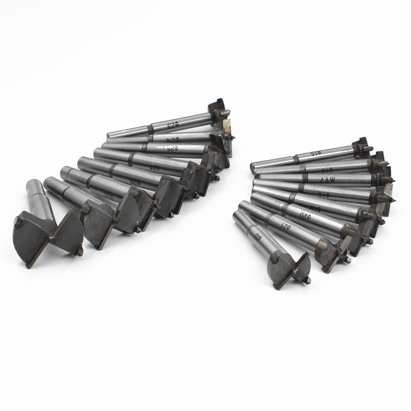 Woodworking alloy hole opener 16-piece set 15-35mm Woodworking flat wing drill bit Woodworking Tool Specification drawing