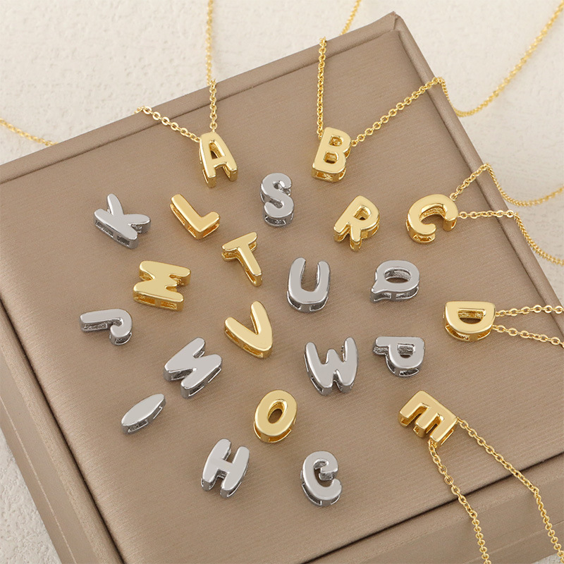 新款diy饰品配件电镀18K真金26字母挂件手链项链配件吊坠配件批发