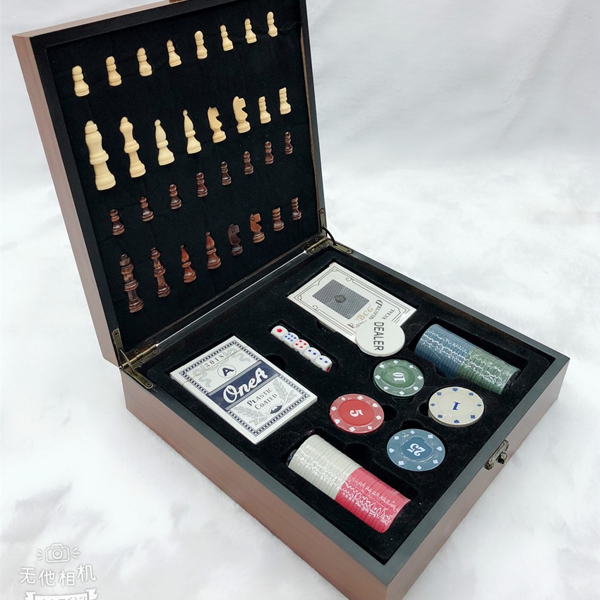 4-gram wooden chess chip dice set for export to Europe and America Specification image