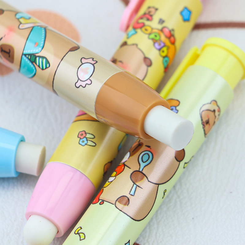 Cute Capibara press eraser, a creative pen-shaped eraser for primary and secondary school students and children Application Scenario