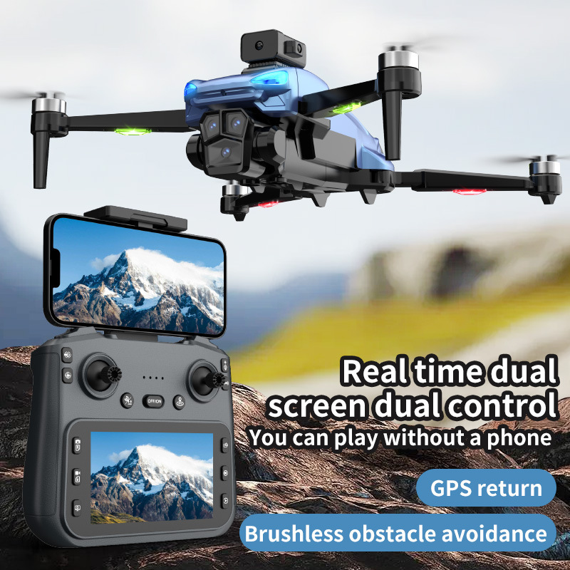 Cross-border best-selling remote-controlled drone with screen, professional aerial photography, GPS positioning, dual-camera, long-range aircraft details Picture