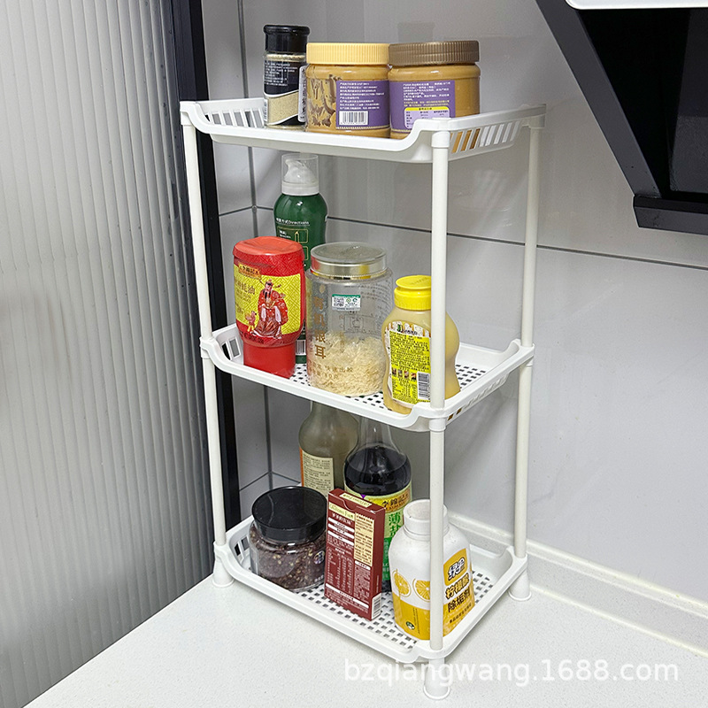 Bathroom and toilet storage rack, multi-layer plastic storage rack, washroom trolley rack, basin rack, storage Application Scenario