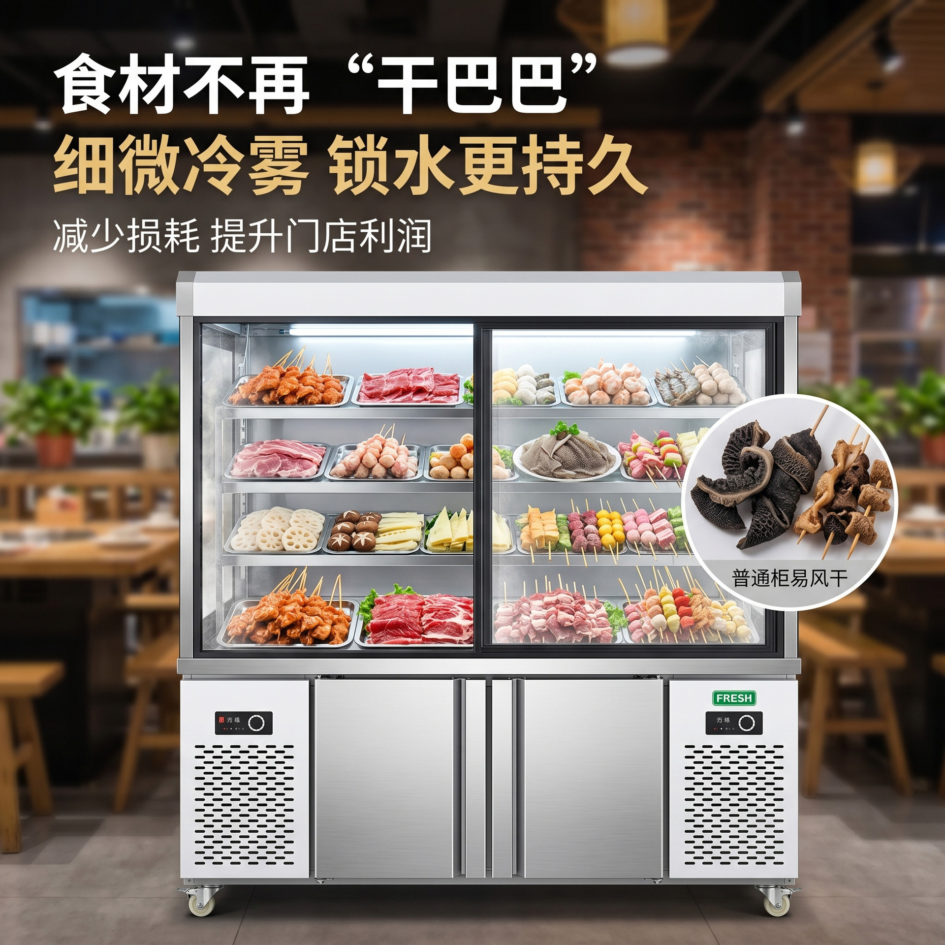 商用串串柜麻辣烫点菜柜餐饮用冷藏展示柜保鲜柜立式冷柜厂家直销 Application Scenario