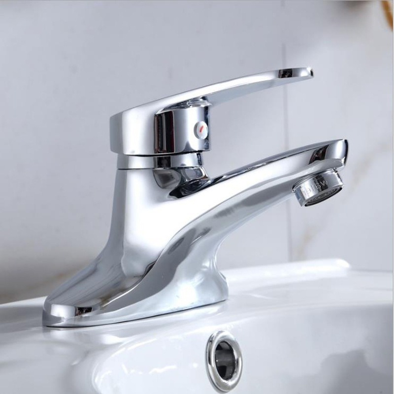 水暖批发铜双孔洗手盆浴室面盆冷热水龙头混水阀台盆现代简约风产品图
