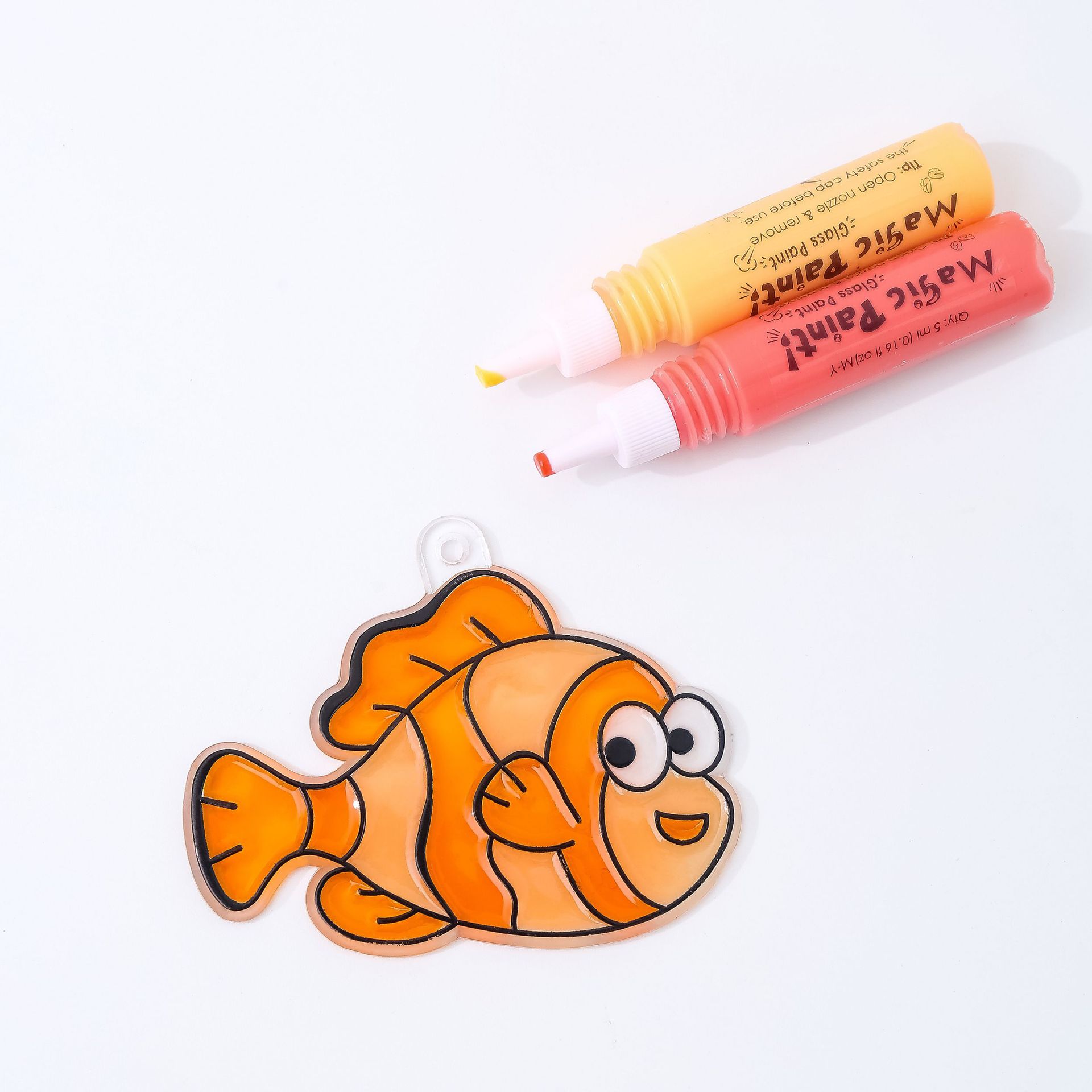 Children's doodling and drawing, hand-painted cartoon pendants without baking, crystal coloring, educational toy accessories, DIY window colors Specification image