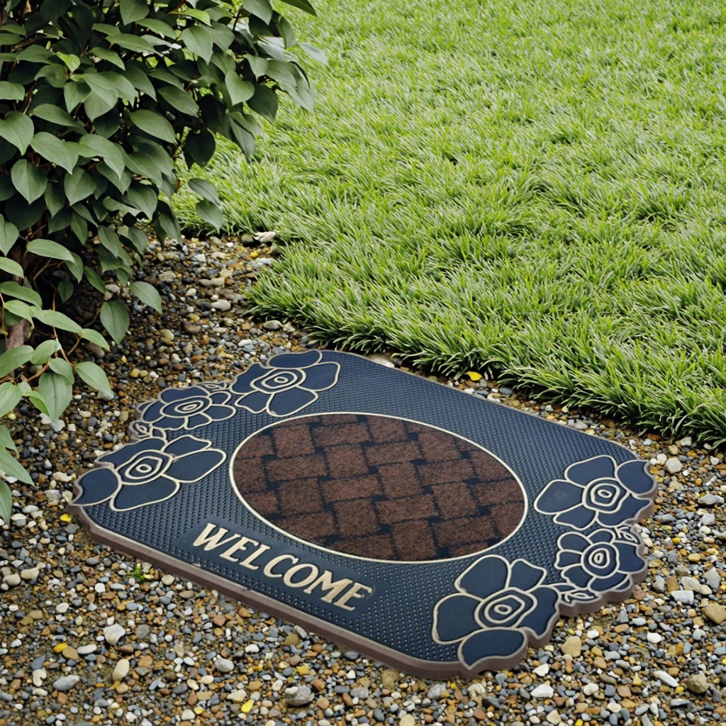 High-end rubber floor MATS for villa entrances, classic European-style entrance door foot MATS, natural rubber, anti-slip, wear-resistant and dirt-resistant Specification image