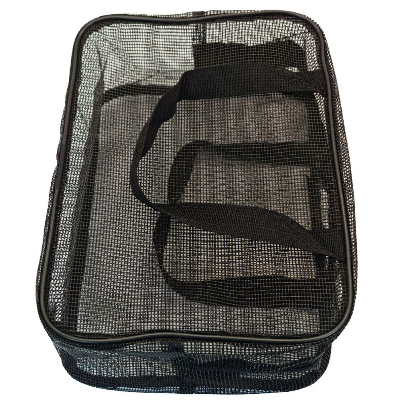 Mesh hand-held water-draining swimming and bathing storage bag, breathable hollowed-out men's bath bag, makeup mesh women's toiletries bag Specification image