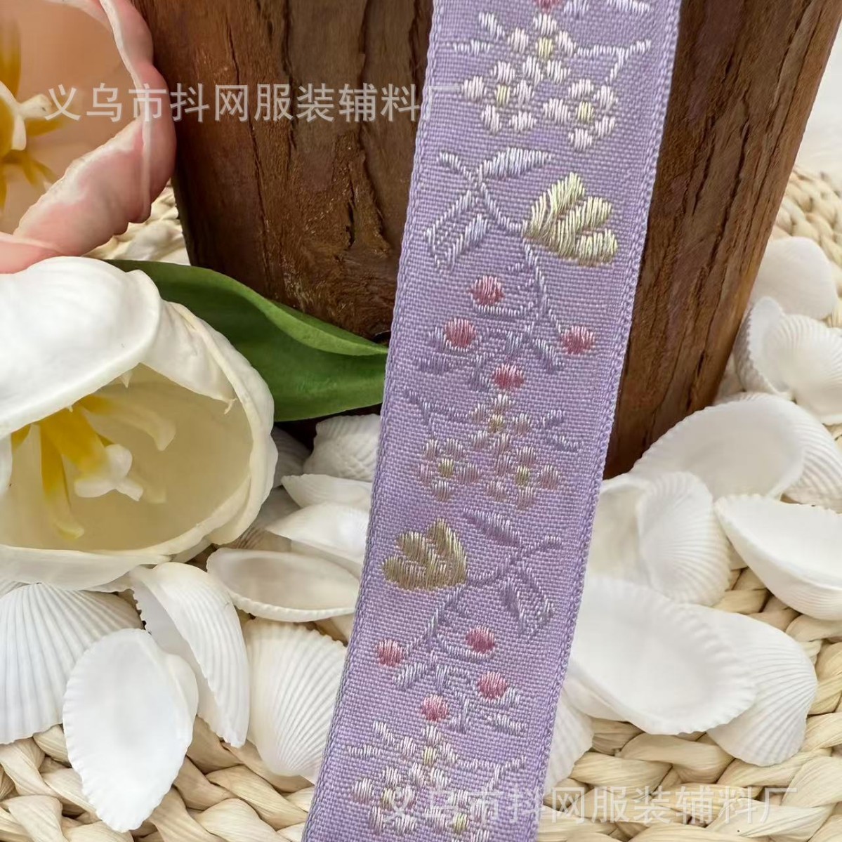 2.5cm Ethnic-style webbing, embroidery, DIY bow, hair accessory, headwear, clothing, border strap, retro Chinese style Specification image