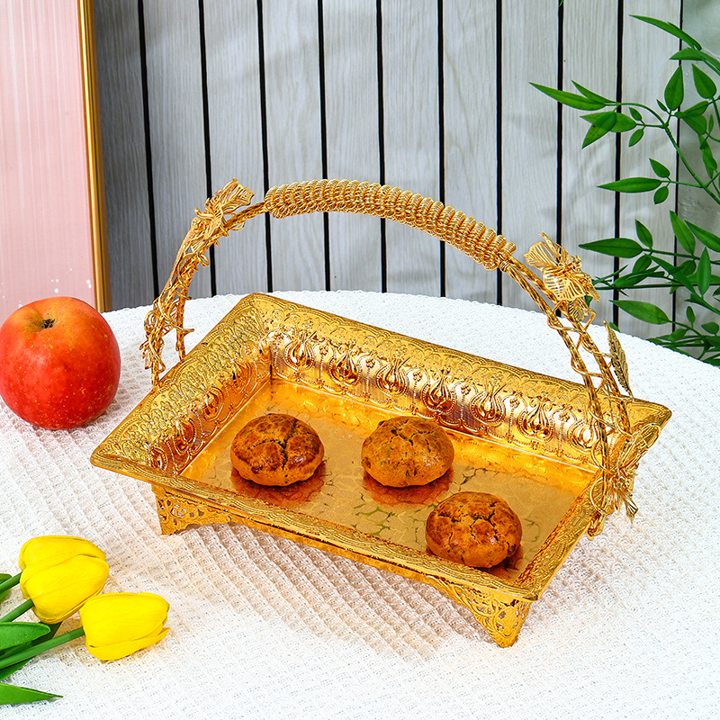 European-style fruit blue home living room coffee table, snack cake, fruit plate, high-end afternoon tea, large fruit blue rectangular tray Application Scenario