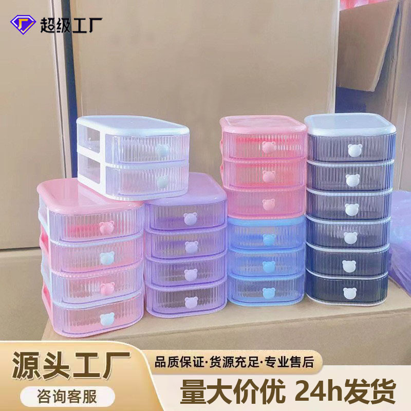 桌面收纳盒抽屉式首饰盒多功能整理客厅化妆品收纳盒厂家现货批发图