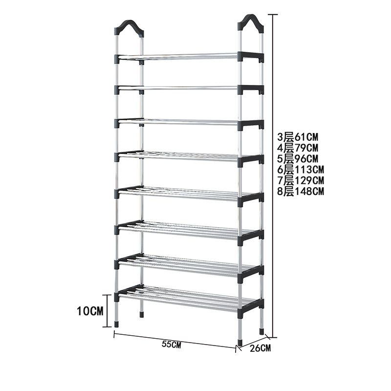 Simple multi-layered shoe rack, door-to-door, household dormitory, small and narrow rental room, shoe storage cabinet Item Picture