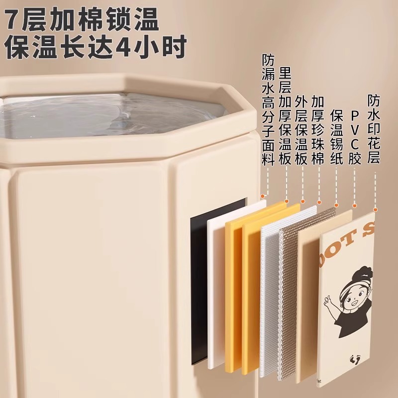 可折叠泡脚桶过膝过小腿家用便携式高深儿童洗脚盆保温养生泡脚袋产品图