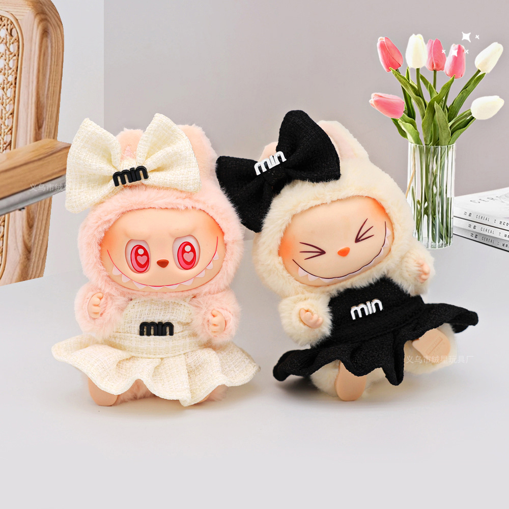 The first and second generation labub Star figure doll clothes, little Chanel-style princess dress, bow two-piece set doll accessories details Picture