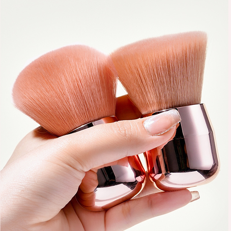 Oro rosa bombilla forma uñas polvo cepillo suave fibra pelo limpieza uñas polvo cabeza champiñón portátil maquillaje cepillo