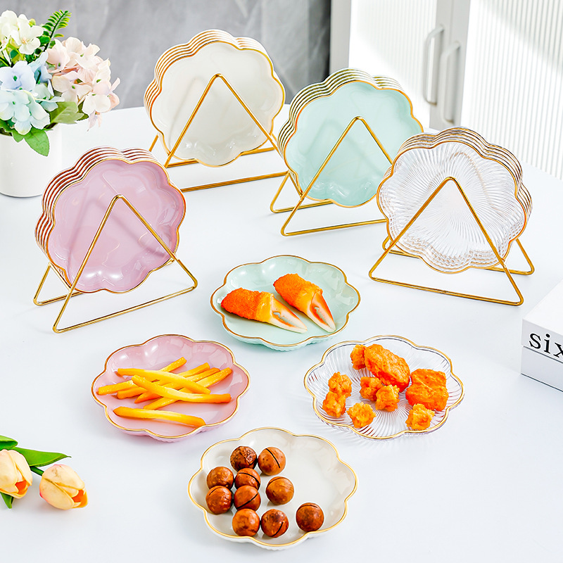 吐骨头盘碟家用食品级轻奢水果零食盘餐桌面垃圾收纳盘装骨头碟子