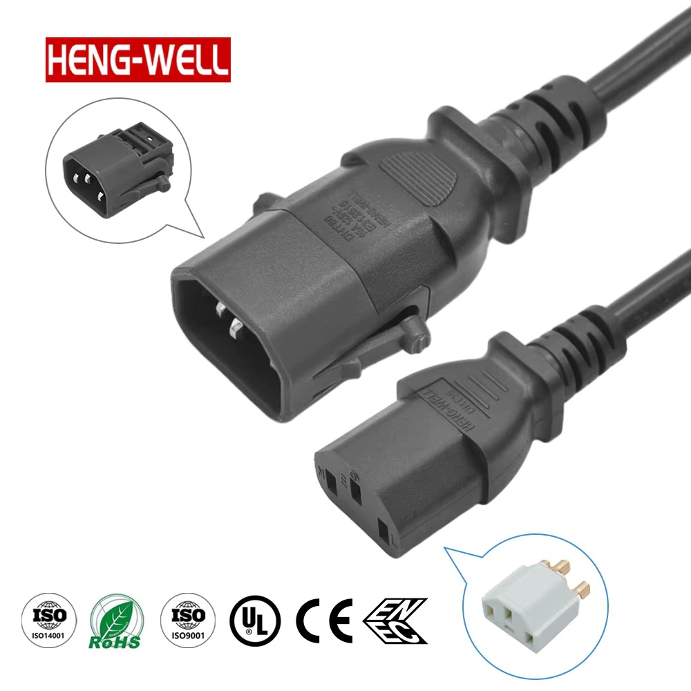 PDU power connection cable C13 to C14 with lock, P-LOCK chassis power cord, UPS server extension cable with lock details Picture