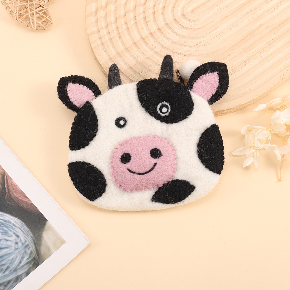 尼泊尔手工羊毛毡零钱包卡包可爱动物造型零钱包毛绒卡包厂家批发细节图