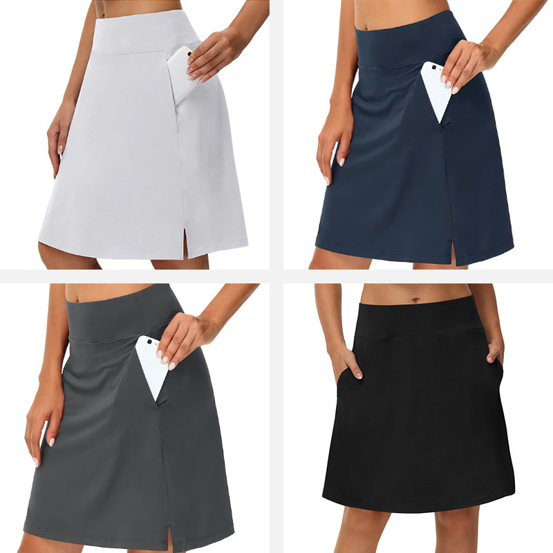 Cross-border casual style sports tennis skirt and pants, two pieces of yoga and fitness mid-length style, 2024 best-selling women's personalized style details Picture