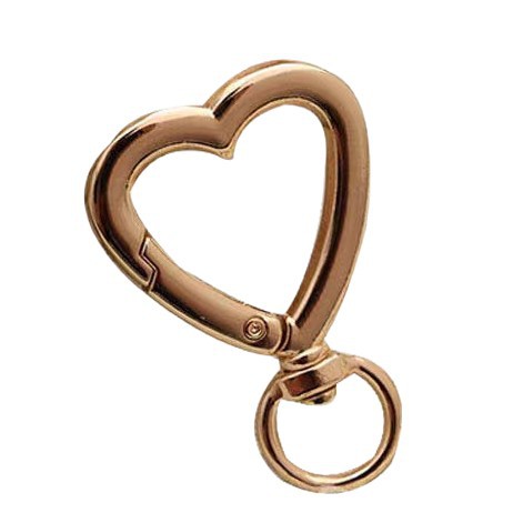 Luggage hardware heart-shaped spring keychain, alloy heart-shaped open ring, KC gold universal buckle, hook buckle, accessory Item Picture