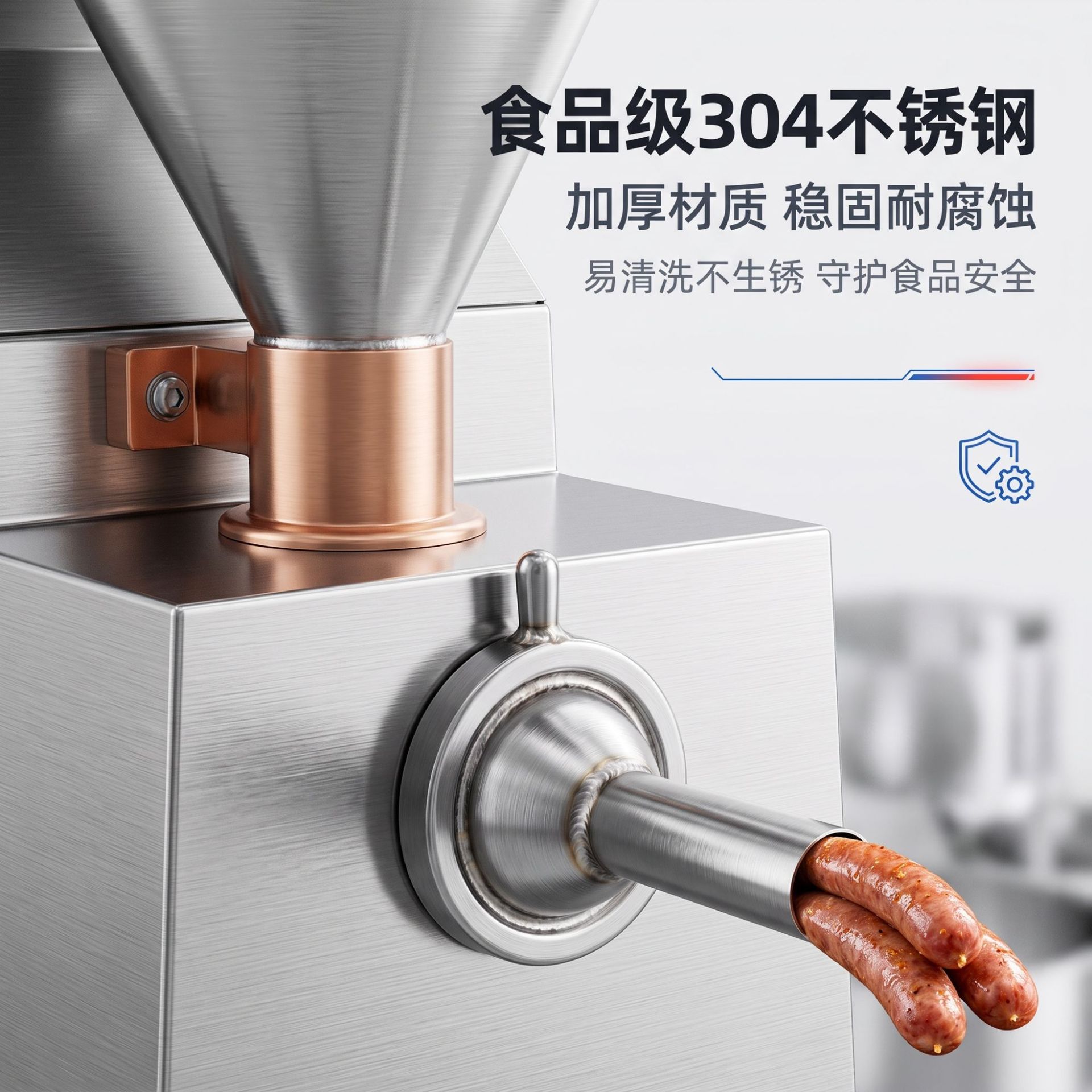 Commercial fully automatic vertical sausage filling machine, stainless steel sausage filling machine, red sausage and cured sausage processing food equipment manufacturer details Picture