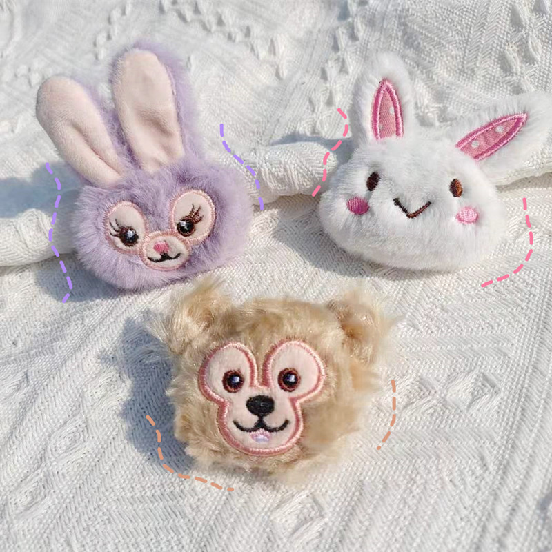 Plush creative cartoon doll brooch, Stardee, Duffy Bear, Tony Cat, Lina Belle doll head decoration accessories Specification image
