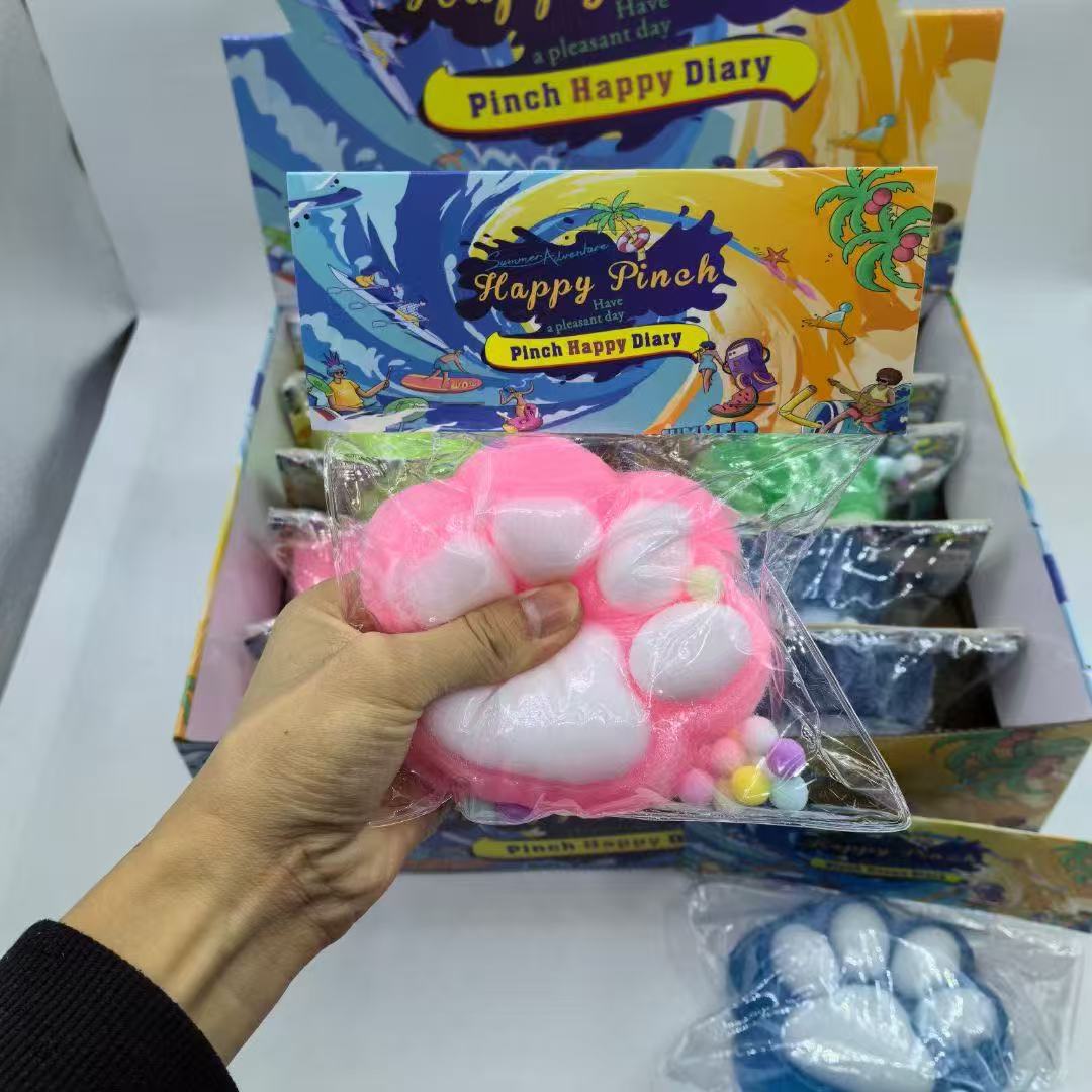 Release and Squeeze the 220g large cat paw creative cartoon simulation cat paw toy from Le Ka Tou for cross-border wholesale details Picture