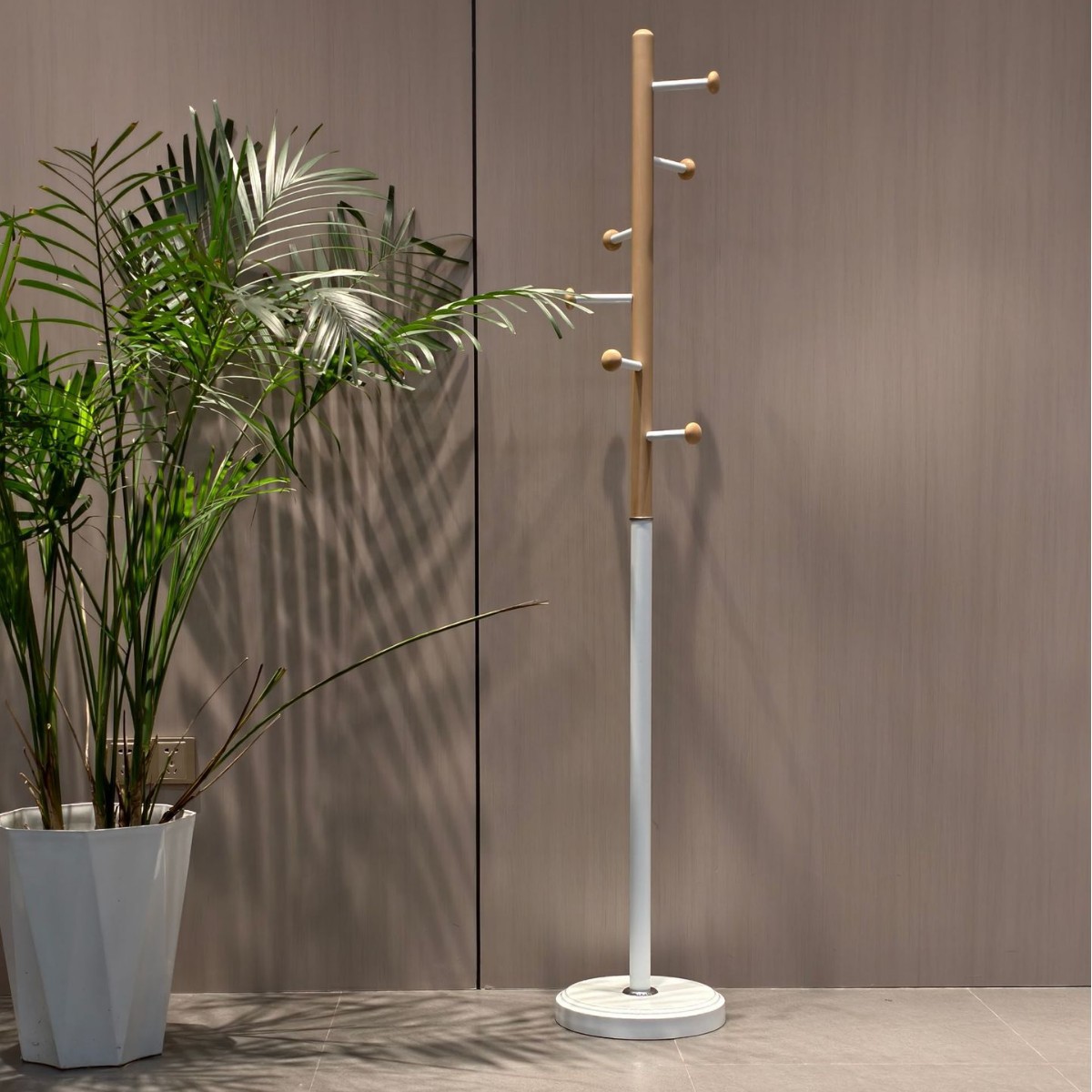 Beech wood iron frame coat and hat rack, new household item coat and hat rack