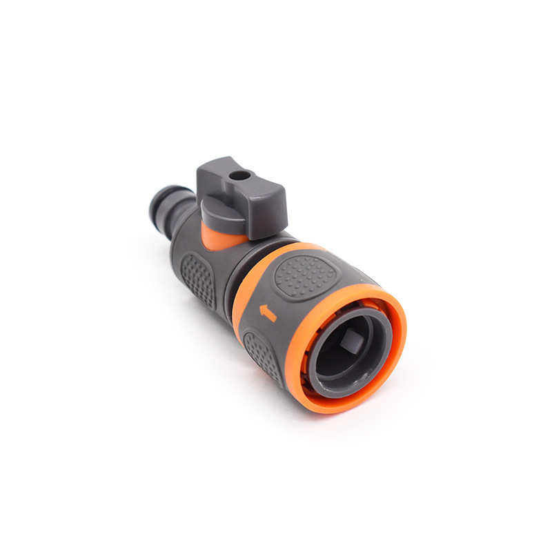 ABS包胶4分快速接头奶嘴带阀门ABS园林洗车设备白底实物图