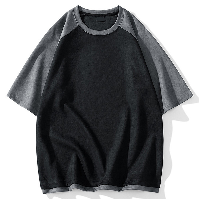 Color sólido peso libras raggle manga corta hombre verano nueva gamuza body tops casual legging tops Application Scenario