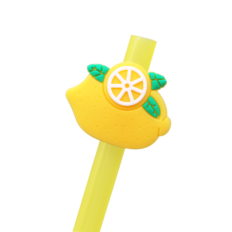 新款创意防尘吸管帽平面吸管套饮料奶茶通用可爱卡通硅胶防尘帽白底实物图