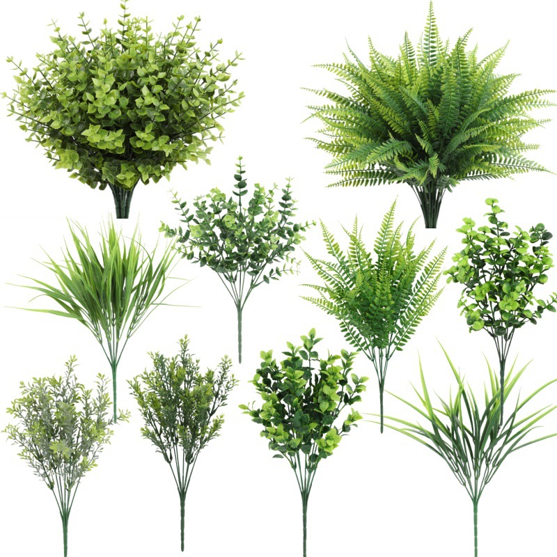 仿真花塑料草尤加利家居装饰摆件婚礼花布置拍摄道具假花绿植批发