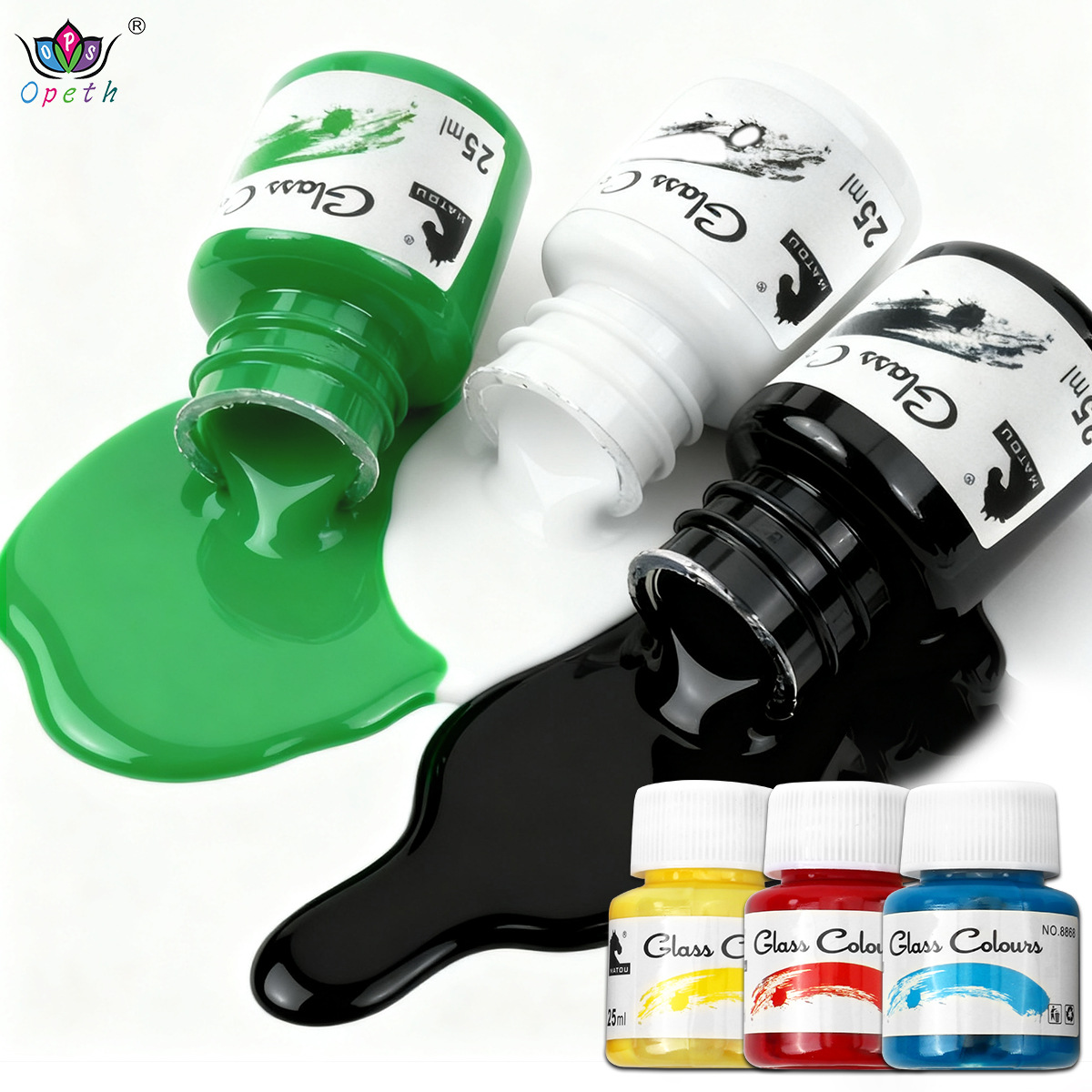 6-color paint set 25ml Glass acrylic gouache Watercolor Graffiti Paint Textile Advertising Painting Paint set details Picture