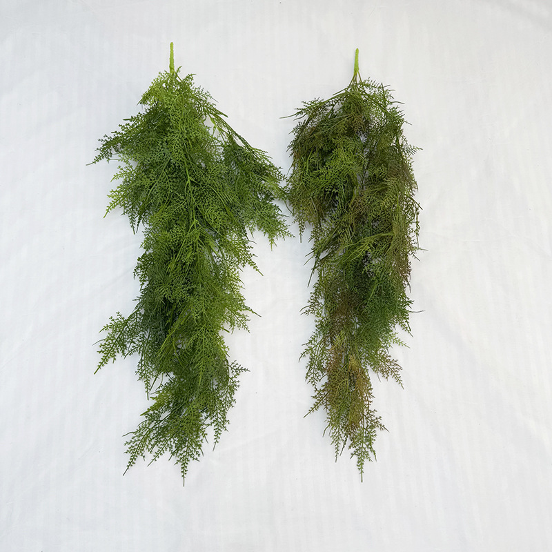 Artificial green plants, wall-hung orchids, hanging green plants, ferns, wall pipes, ceiling decorations, fern leaves, vines