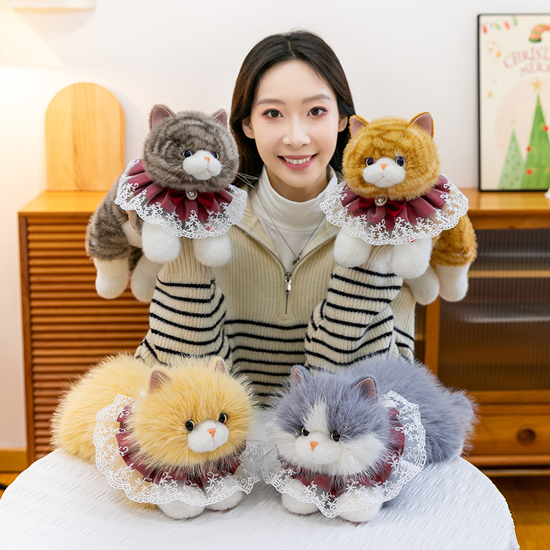 Nueva simulación transfronteriza muppet peluche comercio exterior juguetes para gatos al por mayor acompañante gatitos lindos colocación